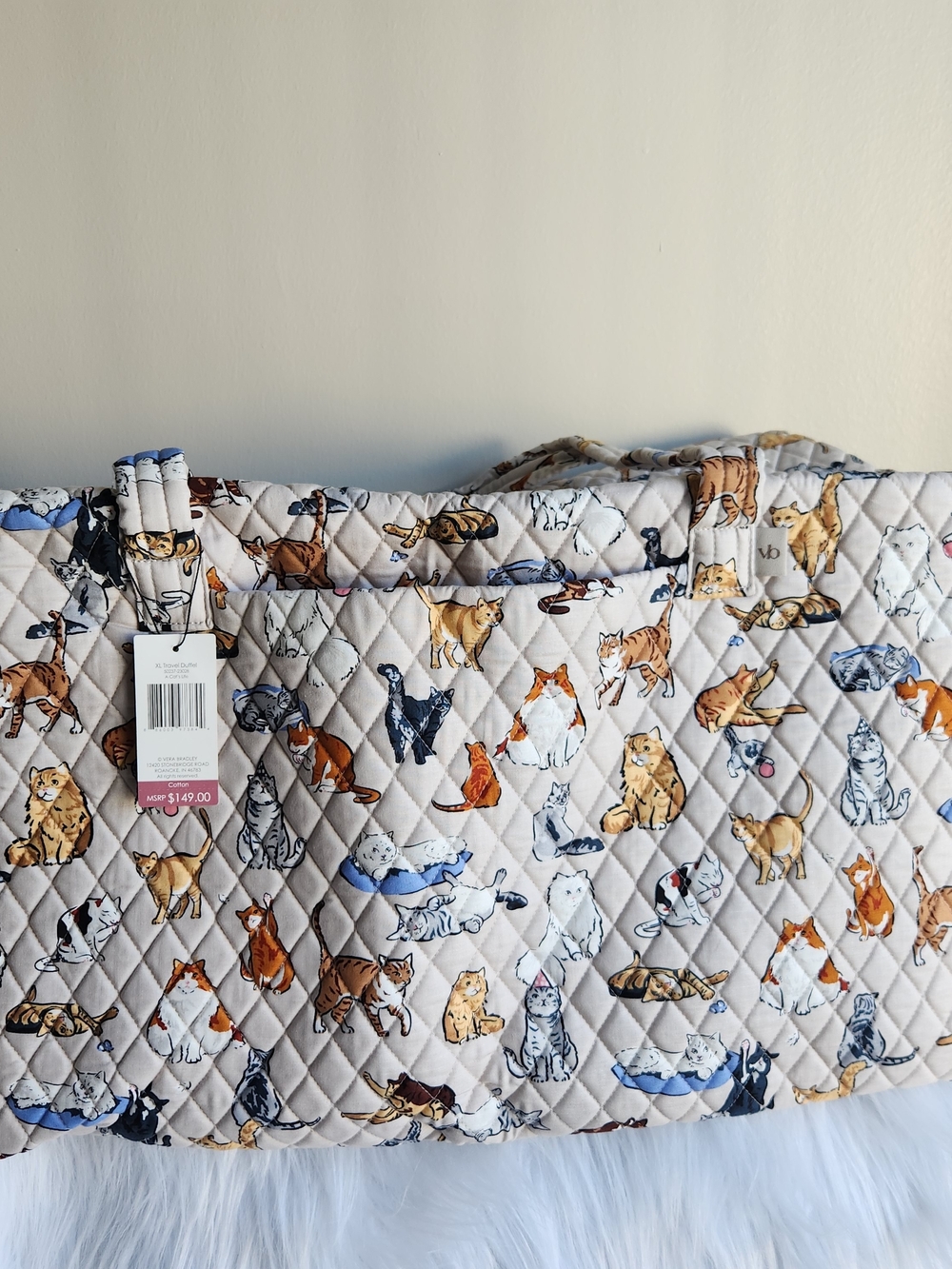 Vera Bradley a cat's life Extra Large (XL) Traveler Duffel Bag NWT - Picture 6 of 10
